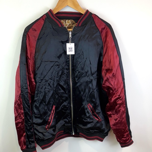 Black and Gold reversible Dragon Embroidered Jacket size L - Picture 4 of 14